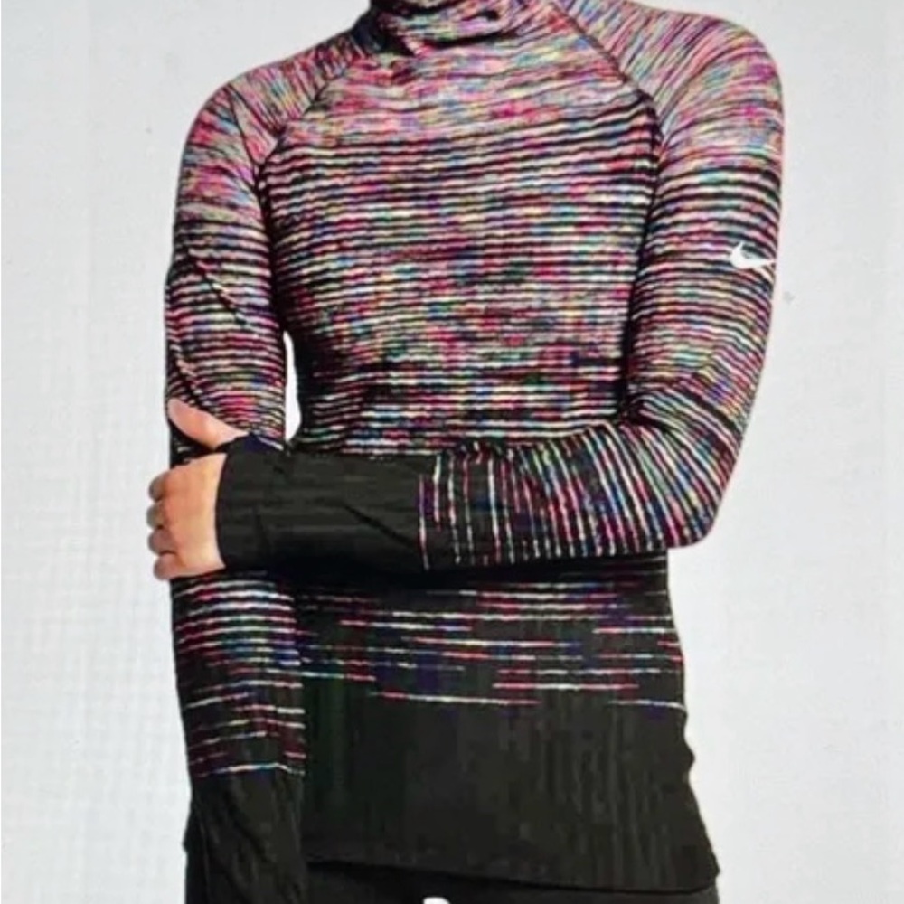 Nike Black and Multicolor Long Sleeve Top